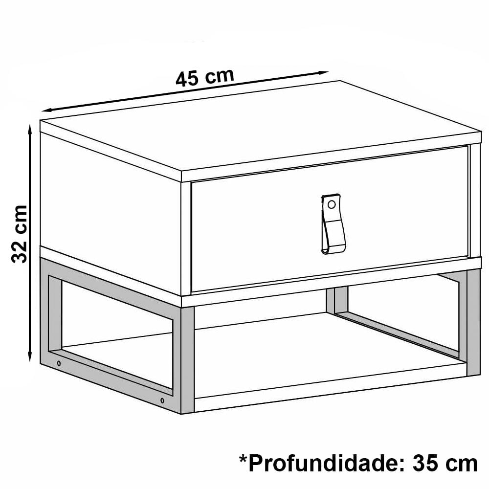 Encontraproduto.com.br - Mesa De Cabeceira Suspensa 1 Gaveta 004014 DCASA