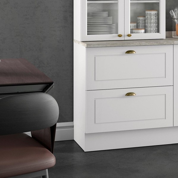 Encontraproduto.com.br - Cristaleira 2 Portas 2 Gavetas MDF Nova York CI357 Henn