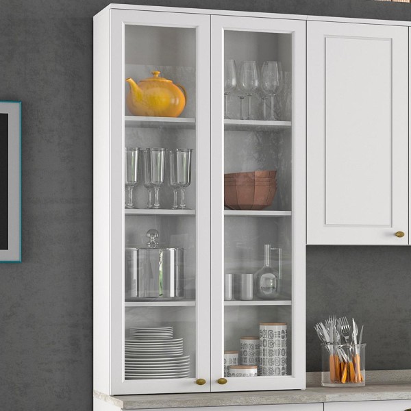 Encontraproduto.com.br - Cristaleira 2 Portas 2 Gavetas MDF Nova York CI357 Henn