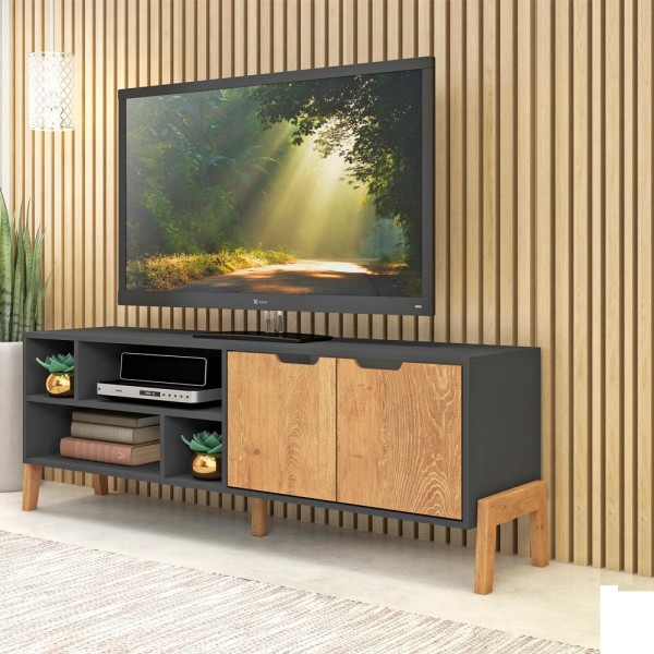 Encontraproduto.com.br - Rack 02 Portas Com Pes Madeira 1603 Fell