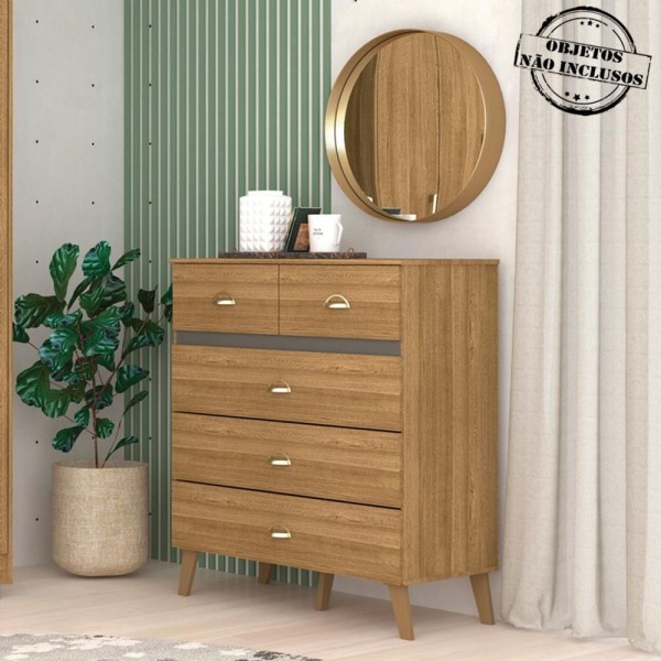 Encontraproduto.com.br - Comoda 5 Gavetas Para Quarto 20030 VLR