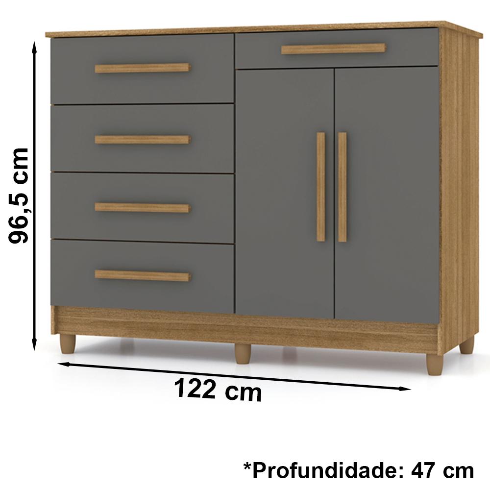 Comoda Sapateira 5 Gavetas E 2 Portas 20019 VLR