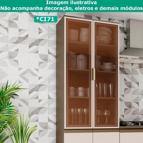 Encontraproduto.com.br - Cristaleira 4 Portas MDF Evy CI71 Henn