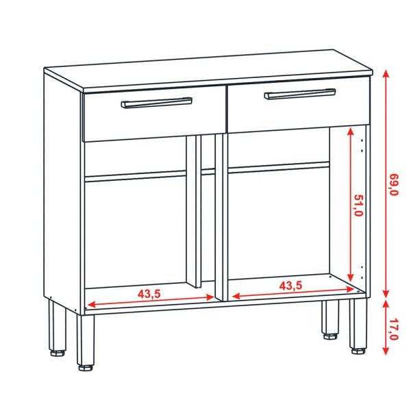 Encontraproduto.com.br - Balcao Com Tampo 91cm 2 Portas 2934 KTP