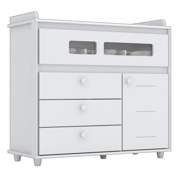Encontraproduto.com.br - Berco Mini Cama I16 Com Colchao E Comoda Infantil II712 Branco Cristal Flex Henn