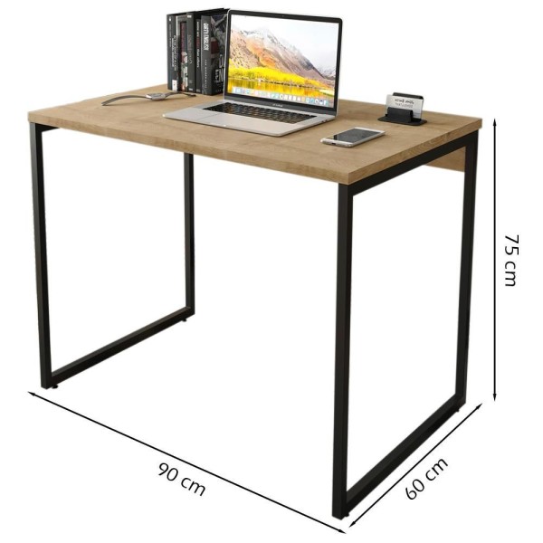 Encontraproduto.com.br - Mesa Para Escritorio Estilo Industrial 90x75 cm 133160 Mobel