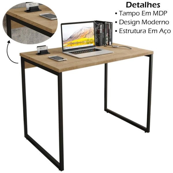 Encontraproduto.com.br - Mesa Para Escritorio Estilo Industrial 90x75 cm 133160 Mobel