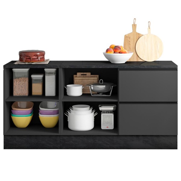 Encontraproduto.com.br - Kit 02 Balcoes Com Tampo 178CM 12539x12550 PLN