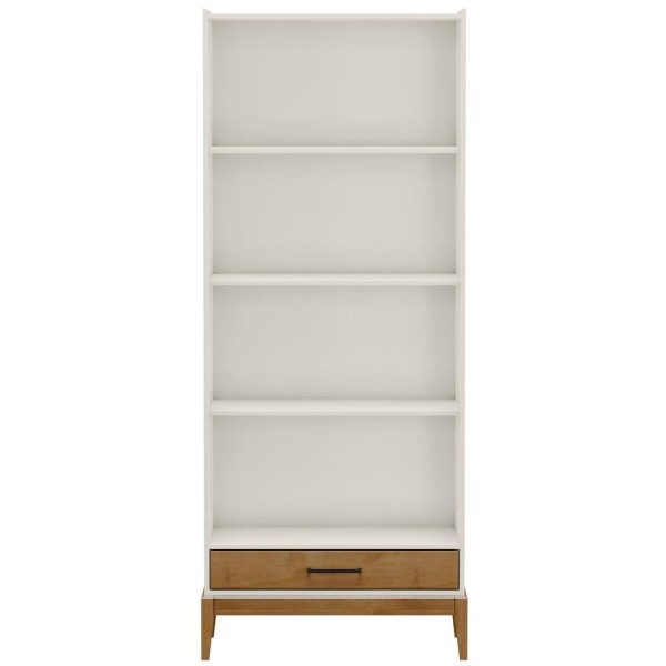 Encontraproduto.com.br - Cristaleira 2 Portas Vidro Mdf/madeira Maciça 2915 Milao Off White Freijo Fnt Off White Freijo