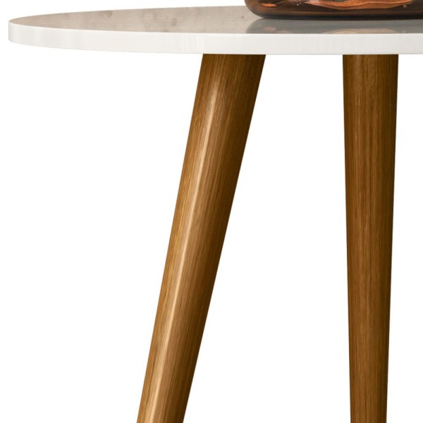 Encontraproduto.com.br - Mesa Lateral De Apoio MDF 14027 Off White Cristal Dmad