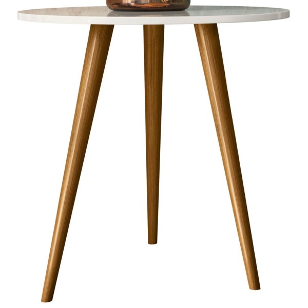 Encontraproduto.com.br - Mesa Lateral De Apoio MDF 14027 Off White Cristal Dmad