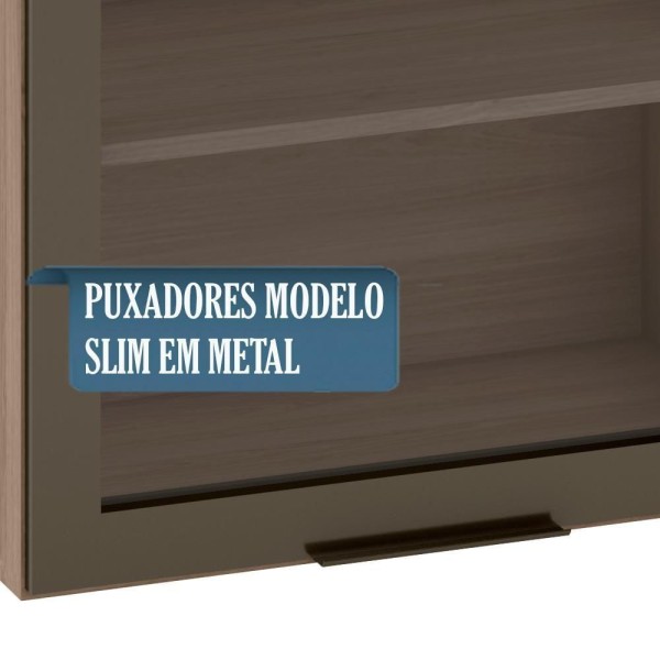 Encontraproduto.com.br - Armario Aereo 2 PT De Vidro 120CM 12545 PLN
