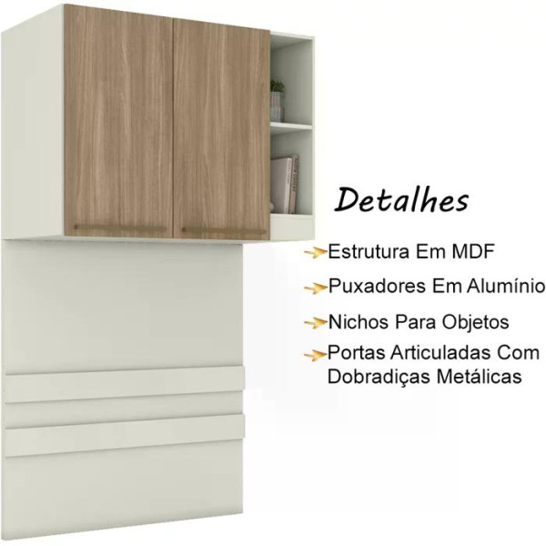 Encontraproduto.com.br - Ponte Solteiro Modulada Mdf 2 Pt Dileto Areia Jequitiba