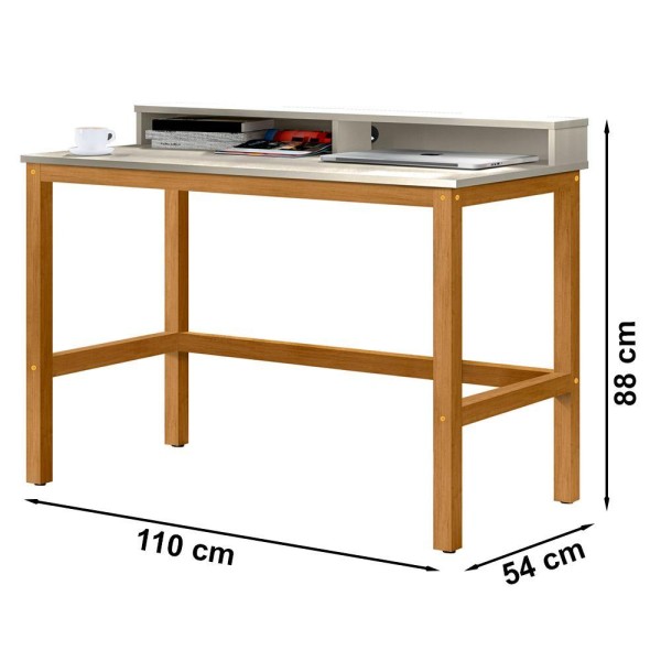 Encontraproduto.com.br - Mesa Para Computador 110cm 2 Nichos 129X Tebar