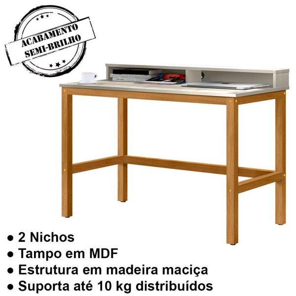 Encontraproduto.com.br - Mesa Para Computador 110cm 2 Nichos 129X Tebar