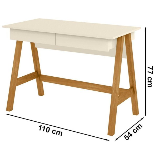 Encontraproduto.com.br - Mesa Lateral E Mesa Para Computador Off White Nature Tebar