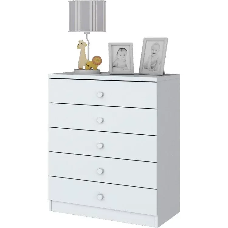 Encontraproduto.com.br - Quarto de Bebê com Guarda-Roupa 3 Portas Cômoda e Berço Faz de Conta Espresso Móveis Branco