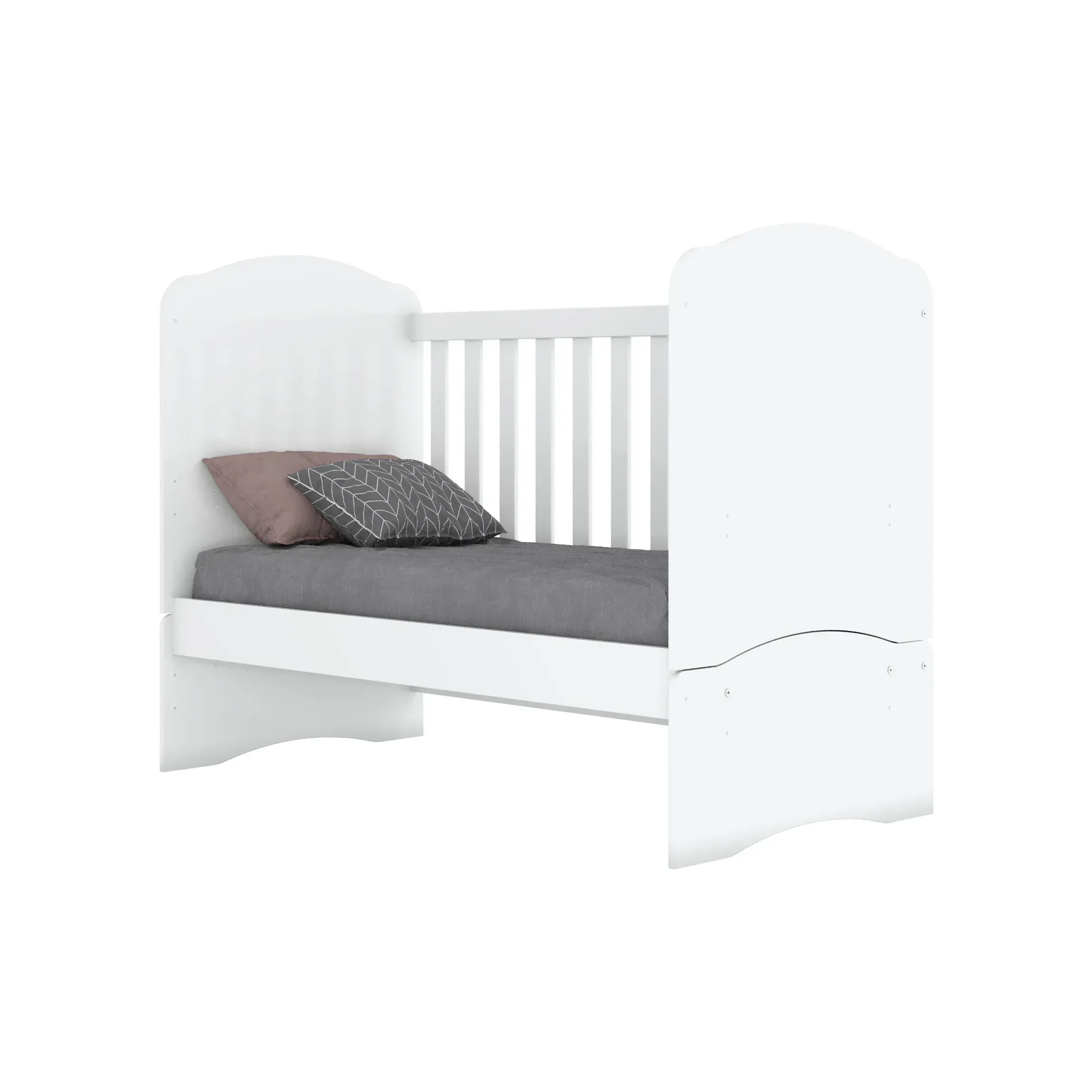 Encontraproduto.com.br - Quarto de Bebê com Guarda-Roupa 3 Portas Cômoda e Berço Faz de Conta Espresso Móveis Branco