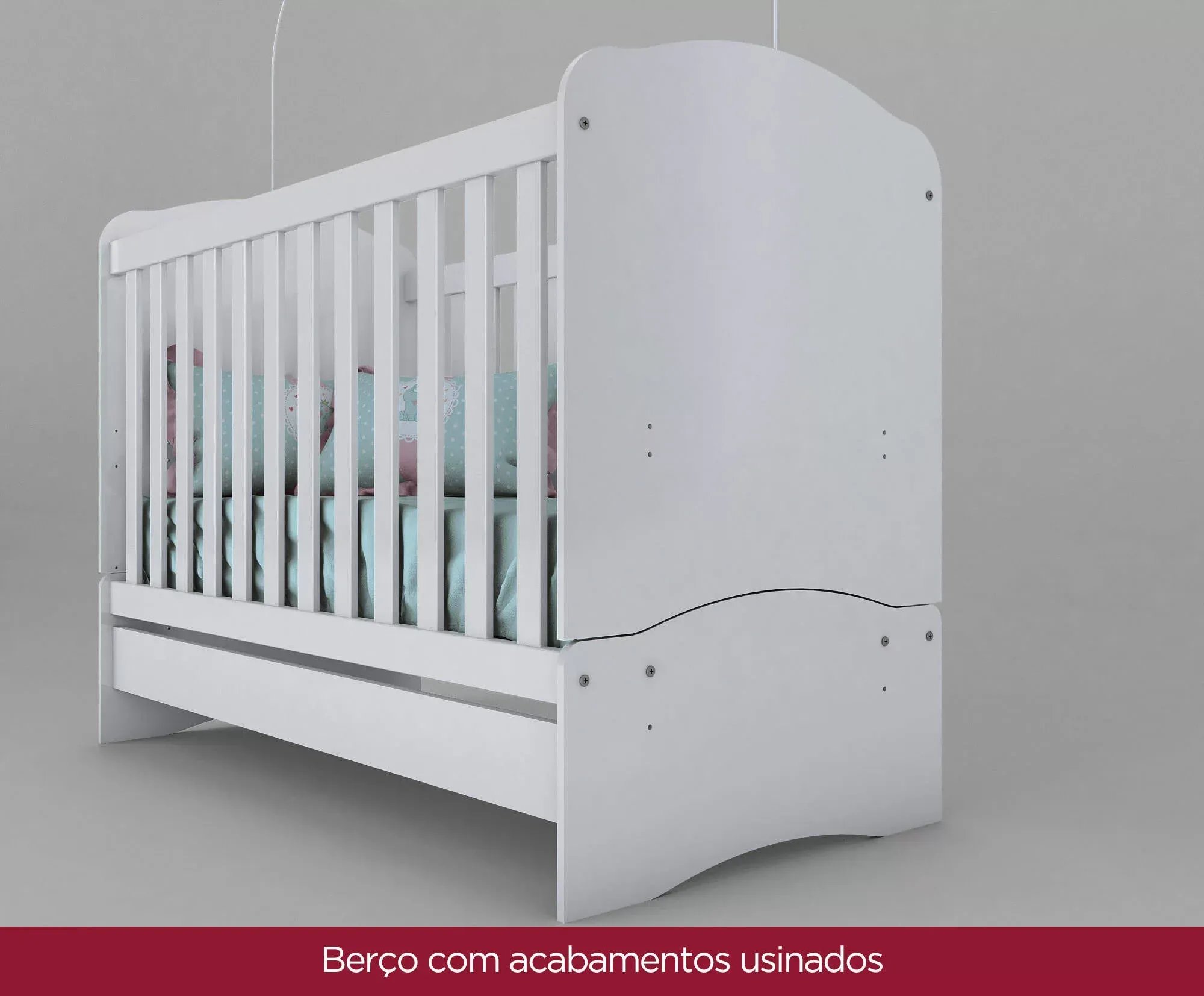 Encontraproduto.com.br - Quarto de Bebê com Guarda-Roupa 3 Portas Cômoda e Berço 3 em 1 Lápis de Cor Espresso Móveis Branco