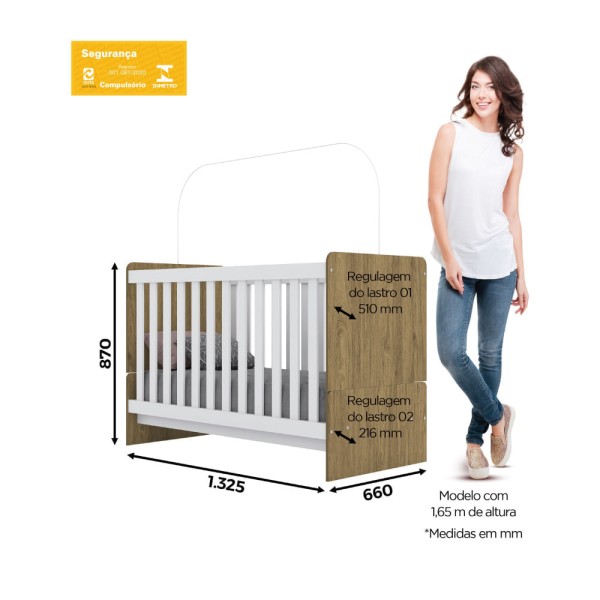 Encontraproduto.com.br - Berço Mini Cama Labirinto - Rústico/Branco