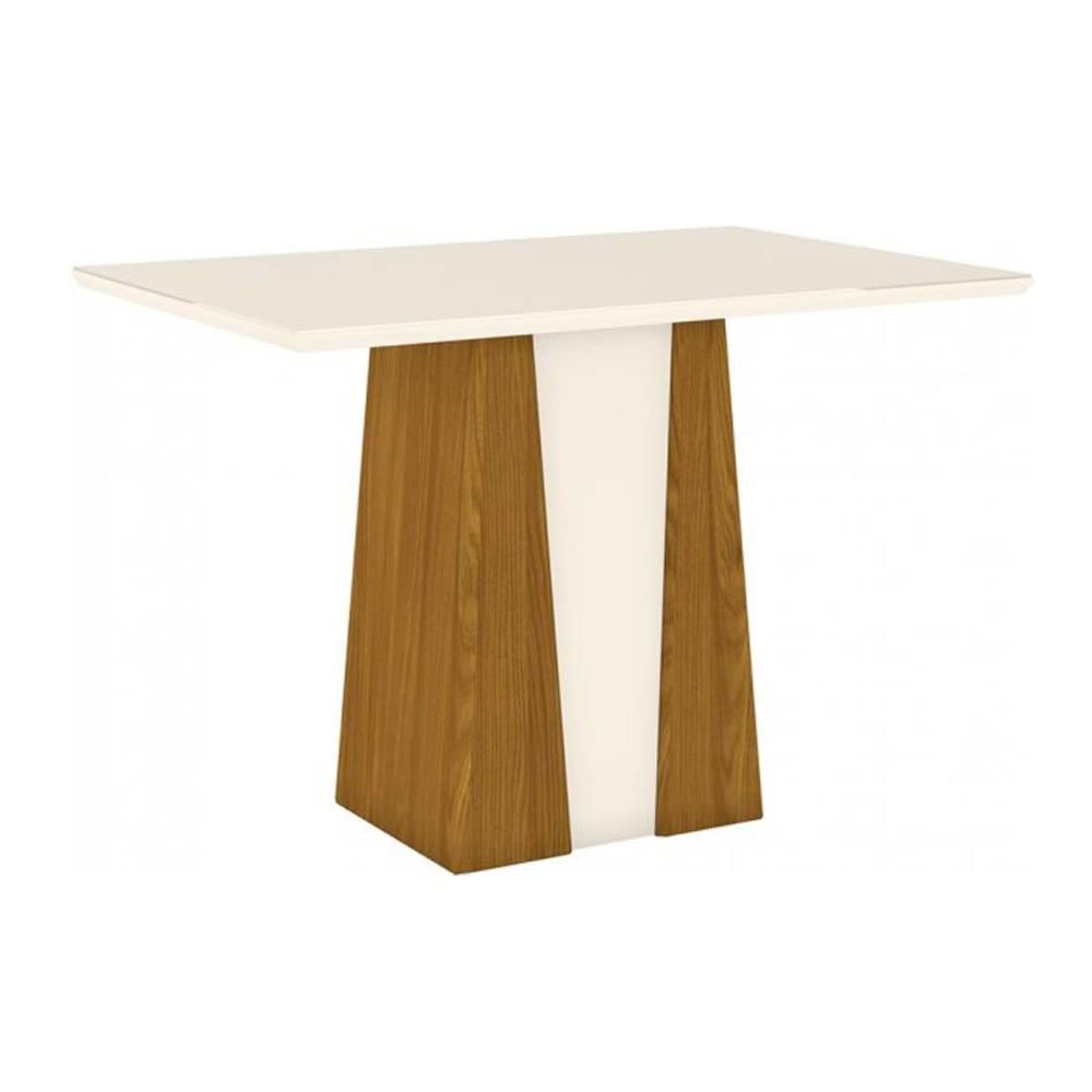 Mesa de Jantar 120cm Orus Móveis Henn Nature/Off White