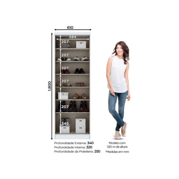 Encontraproduto.com.br - Armário Multiuso 02 Portas Leve Henn Branco