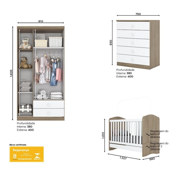 Encontraproduto.com.br - Quarto Infantil Pimpolho Casa 812 Rústico Com Branco