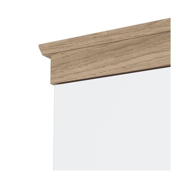 Encontraproduto.com.br - Guarda-Roupa / Roupeiro Infantil 4 Portas 2 Gavetas com Vidro Confete Henn Branco e Jequetibá 131cm