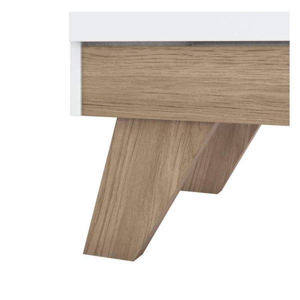 Encontraproduto.com.br - Guarda-Roupa / Roupeiro Infantil 4 Portas 2 Gavetas com Vidro Confete Henn Branco e Jequetibá 131cm