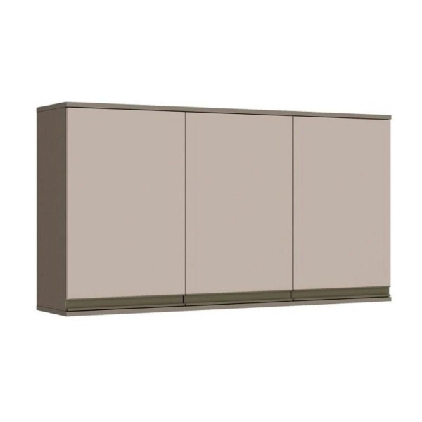 Encontraproduto.com.br - Armário Aéreo p/ Cozinha Connect 3 Portas 120cm Duna/Cristal - Henn