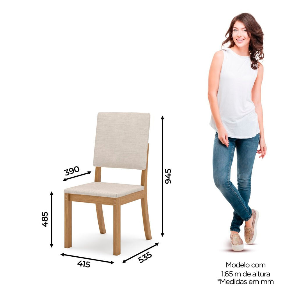 Encontraproduto.com.br - Conjunto Mesa com 4 Cadeiras Thalia em MDF e MDP Henn