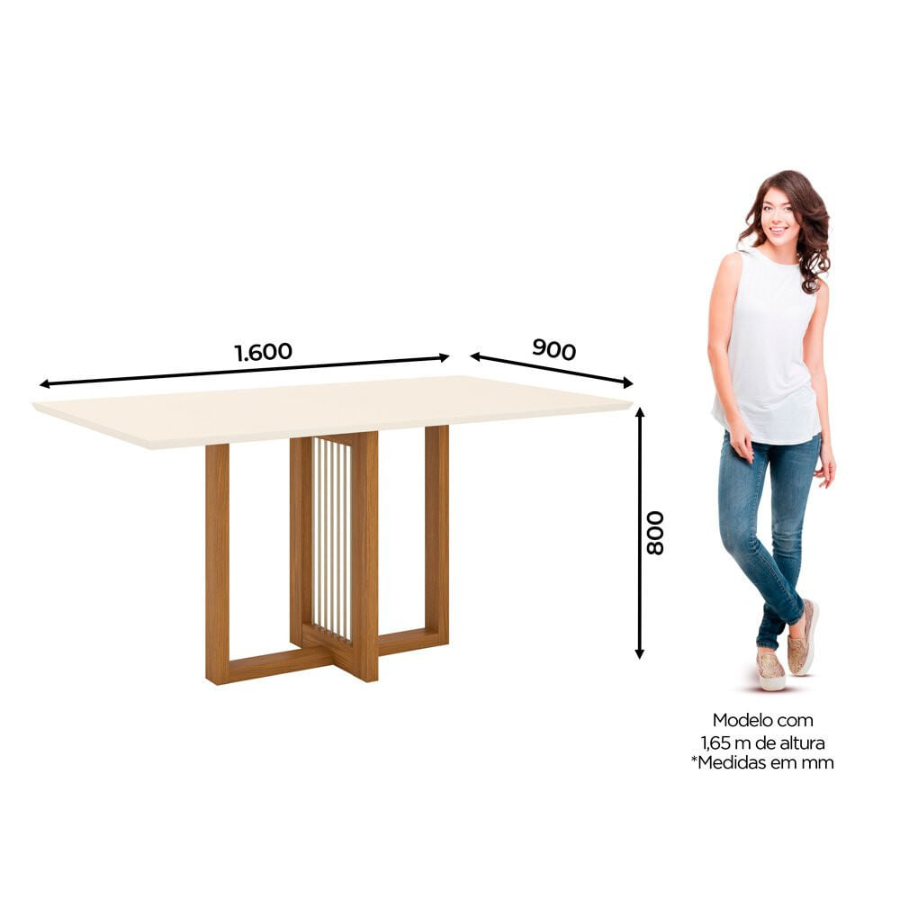 Encontraproduto.com.br - Conjunto Mesa com 4 Cadeiras Thalia em MDF e MDP Henn
