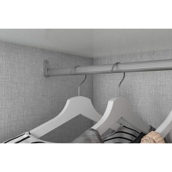 Encontraproduto.com.br - Guarda Roupa Solteiro 4 Portas e 3 Gavetas c/ Cama Cravo Branco - Henn