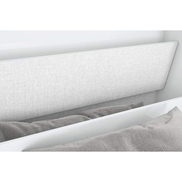 Encontraproduto.com.br - Guarda Roupa Solteiro 4 Portas e 3 Gavetas c/ Cama Cravo Branco - Henn