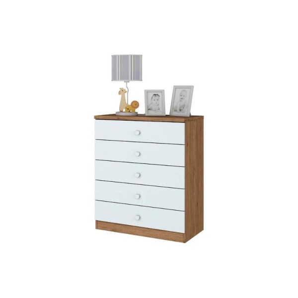 Encontraproduto.com.br - Quarto Infantil Completo Bala De Menta 2 Peças (1 Cômoda + 1 Berço) Qi95 Branco - Henn