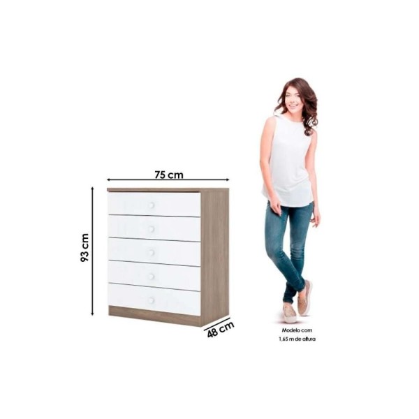 Encontraproduto.com.br - Quarto Infantil Completo Bala De Menta 2 Peças (1 Cômoda + 1 Berço) Qi95 Branco - Henn