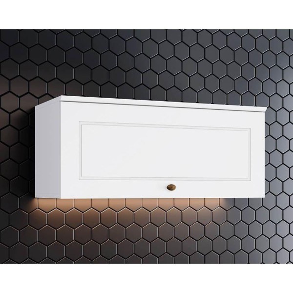 Armário Aéreo p/ Cozinha Americana 1 Porta Basculante 80cm Branco - Henn