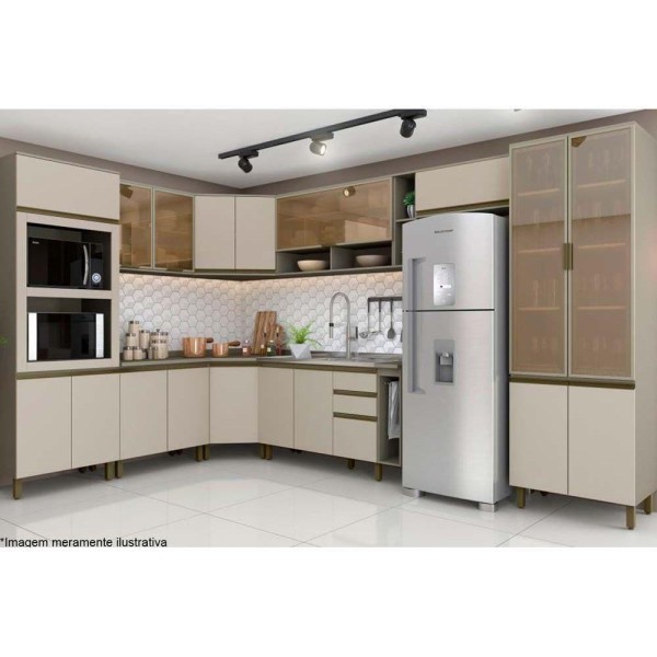 Encontraproduto.com.br - Cozinha Completa Connect ( Armários Balcões Paneleiros Complementos) Duna/cristalHenn