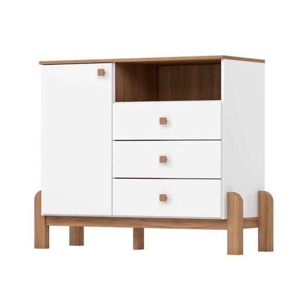 Encontraproduto.com.br - Quarto De Bebê Completo Ternura 3 Peças (1 Guarda Roupa + 1 Berço + 1 Cômoda) Qi79 Branco-jequitiba
