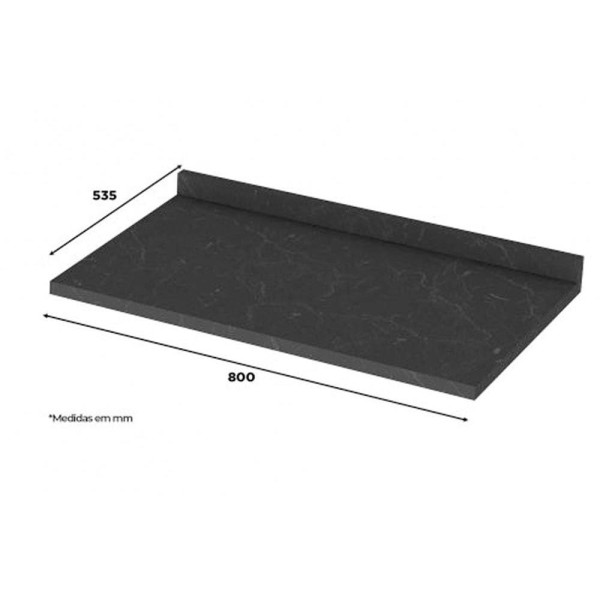 Encontraproduto.com.br - Módulo Cozinha Henn Americana Tampo Gabinete 80x53cm Nero-Henn