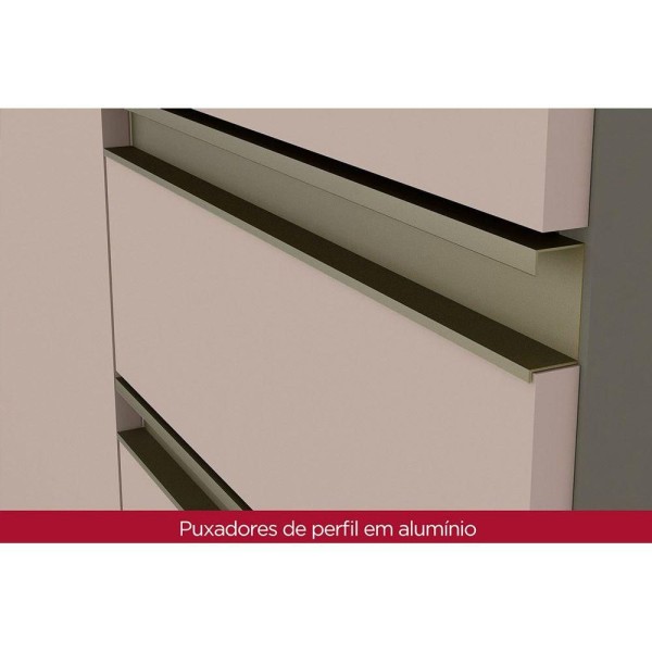 Encontraproduto.com.br - Cozinha Completa Connect 6 Peças (2 Armários + 2 Balcões + 2 Complementos) C6P06 Duna/Cristal - Henn