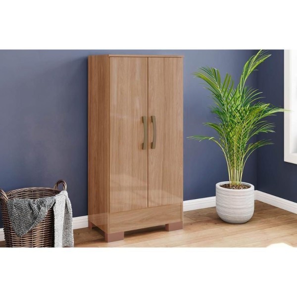 Encontraproduto.com.br - Armário Multiuso Casal 2 Portas C- Pés Briz Bs03 Jequitibá Brilho - Henn