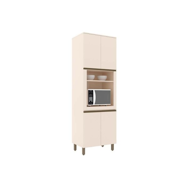Encontraproduto.com.br - Módulo Cozinha Henn Connect Paneleiro Torre Quente c/1 Forno e 4 Portas 71X220cm Off White