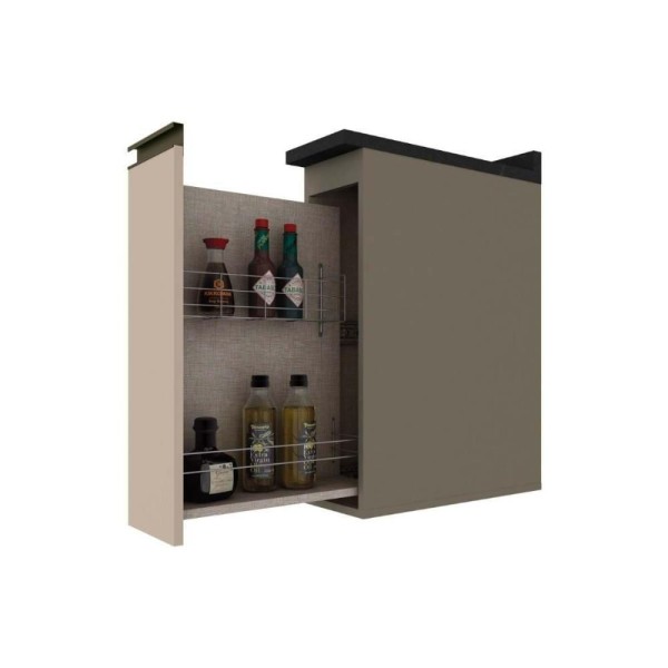 Encontraproduto.com.br - Balcão De Cozinha Modulado Connect Porta Tempero S/tampo 20x51x67cm Off White - Henn