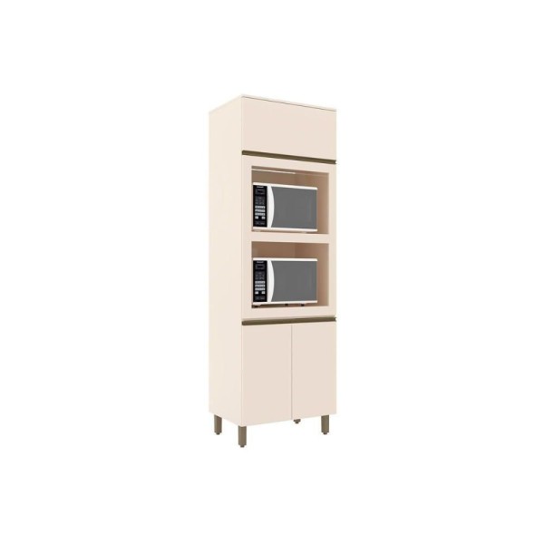 Encontraproduto.com.br - Módulo Cozinha Henn Connect Paneleiro 3 Portas (2 Fornos) 71.5cm Off White