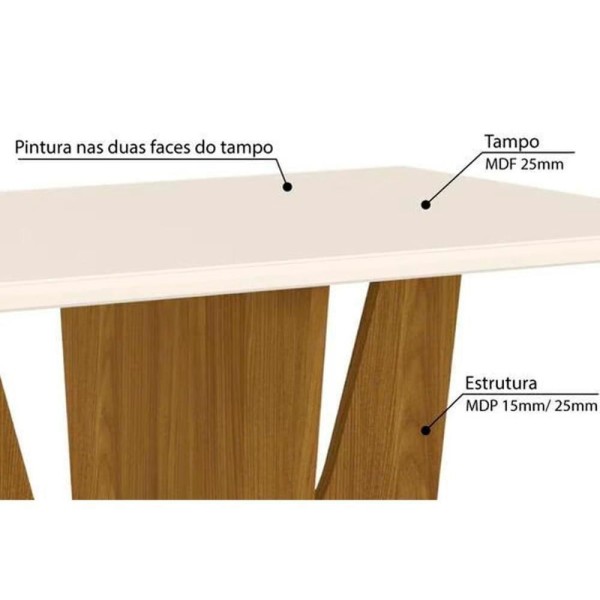 Encontraproduto.com.br - Sala De Jantar Completa Vértice C/ Vidro 120Cm + 4 Cadeiras Vita Nature/Veludo Light Linho - Henn