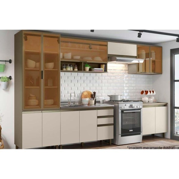 Encontraproduto.com.br - Cozinha Completa Connect ( Armários Balcões Paneleiros Complementos) Duna/cristalHenn