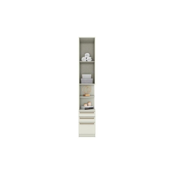 Encontraproduto.com.br - Mesa de Cabeceira Modulada   MC02 Seletto c/ 1 Porta e 3 Gavetas cor Areia - Henn