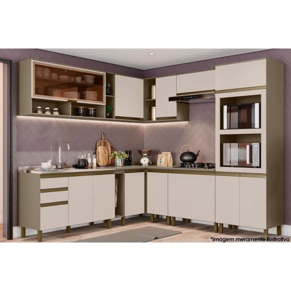 Encontraproduto.com.br - Módulo Cozinha Henn Connect Balcão C/ 1 Porta S/ Tampo Duna/cristal