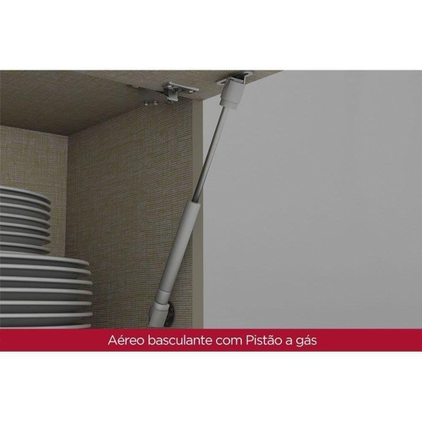 Encontraproduto.com.br - Cozinha Modulada Completa Connect 8pçs 4 Armários 2 Balcões 2 Complementos C8P10 Duna/Cristal Henn